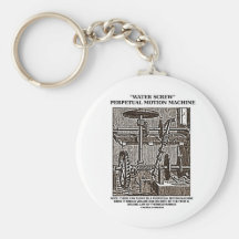 Water Screw Perpetual Motion Machine Woodcut Key Chains