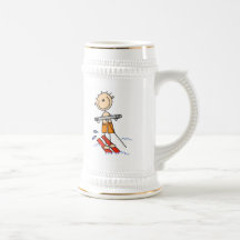 Water Skiing Stick Figure Coffee Mugs