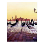 "Water Taxis" Gondola Scene Watercolor Post Card