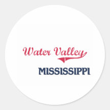 Water Valley Mississippi City Classic Round Stickers