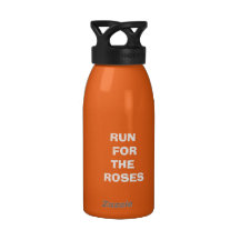 Waterbottle, Run for the Roses, jockey image Reusable Water Bottles