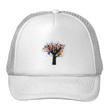Watercolor branchy tree design hat