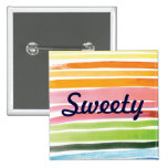 Watercolor rainbow stripes button buttons