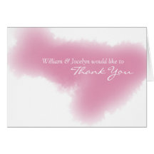 Watercolor Rose Wedding Thank You Card