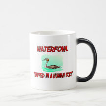 Waterfowl trapped in a human body mugs
