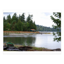 Waterfront cabin postcard