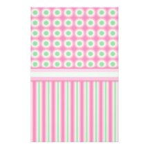 Watermelon Dots & Stripes Custom Stationery