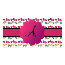 Watermelon monogram personalised photo card