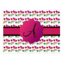 Watermelon monogram postcard