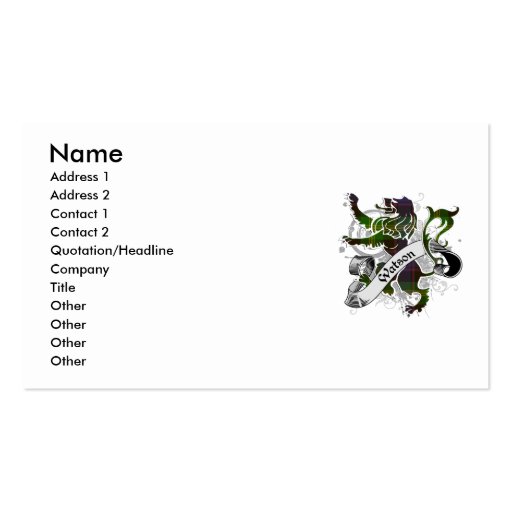 Watson Tartan Lion Business Card Templates