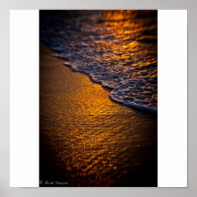 Wave and sand met poster