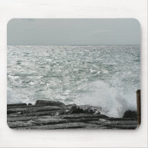 Wave Breaking On Oceans Beach Mouse Pad