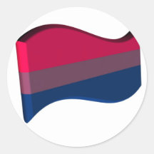 Wavy 3D Bisexual Pride Flag Sticker