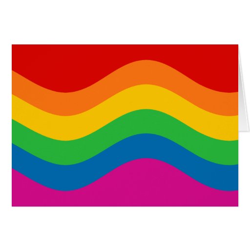Wavy Rainbow Stripes Greeting Card