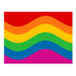 Wavy Rainbow Stripes Postcard
