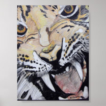 Wax Crayon Drawing- "ROAR" Posters