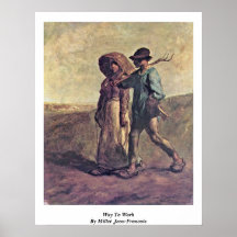 Way To Work By Millet (Ii) Jean-Francois Poster