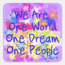 We Are One People Square Stickers