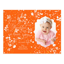 We Are Thankful. Thanksgiving Photo Postcard