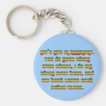 We Could All Live in Peace and Harmony Key Chain