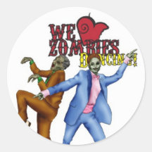 we heart zombies dancing stickers
