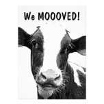We Moved MOOO Cow Housewarming Party Personalised Announcement