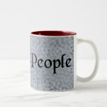 We The People Antique Font on Granite Mugs