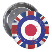 Weathered Mod Target on silk effect Union Jack Pin