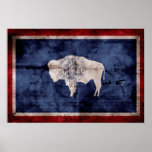 Weathered Wyoming Flag Posters