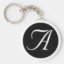 Wedding, All Occasion Monogram Black Key Chain
