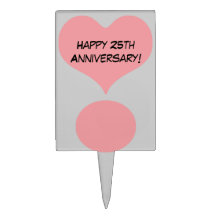 Wedding Anniversary 25th Cake Pick