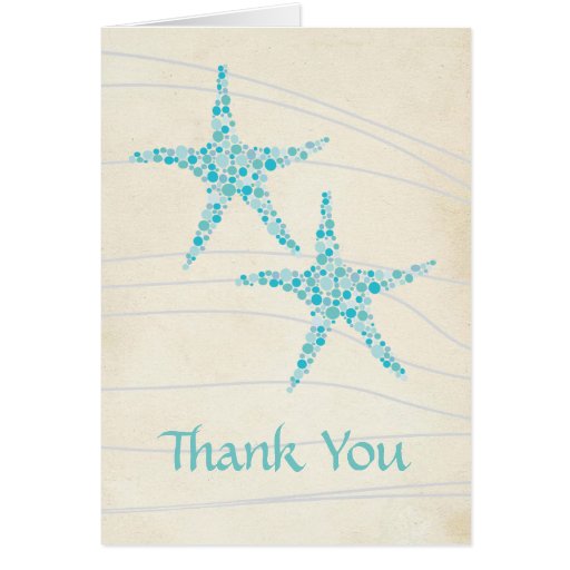 Wedding Aqua Turquoise Starfish Thank You Card