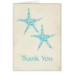 Wedding Aqua Turquoise Starfish Thank You Card