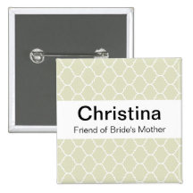 Wedding Badge (large sans serif) Pinback Button