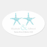 Wedding Blue Aqua Starfish Beach Save the Date Stickers