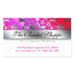 Wedding Business Card Damask Floral Silver Pink Re