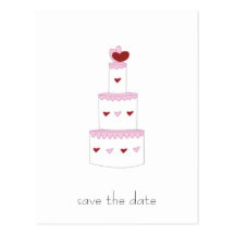 Wedding cake "Save the Date" postcard