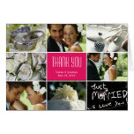 Wedding Collage Thank You Card - Fuchsia