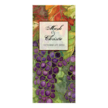 Wedding Dinner Menu, Autumn Grape Leaf Personalized Invitation