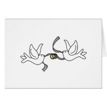 Wedding Doves with Rings Cards