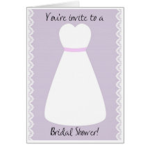 Wedding Dress Bridal Shower Invitation Card