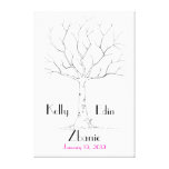 Wedding Fingerprint Tree Stretched Canvas Prints