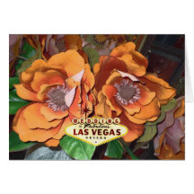 WEDDING In Fabulous Las Vegas Orange Floral Card