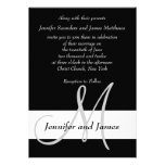 Wedding Invitation Monogram Black and White