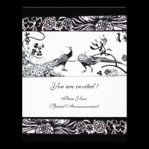 WEDDING LOVE BIRDS ,black and white invitations