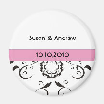 Wedding Magnet - coral frame rosa