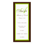 Wedding Menu and Reception Info Cards Brown Green Custom Announcement