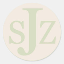 Wedding Monogram Logo Round Sticker