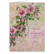 Wedding Party Request Invitation Bridal Greeting Cards