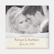 Wedding Photo - Save the Date Square Magnet